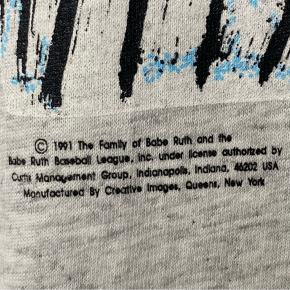 Vintage 1991 Babe Ruth Men’s Heather Gray Single Stitch T Shirt Made In USA XL - Picture 2 of 8